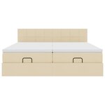 VidaXL Cadre de lit ottoman avec matelas crème 160x200 cm tissu