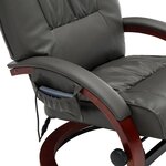 vidaXL Fauteuil de massage avec repose-pied gris similicuir