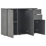 vidaXL Buffet Gris brillant 107x35x80 5 cm