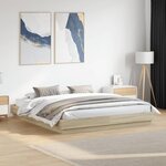 vidaXL Cadre de lit avec lumières LED chêne sonoma 200x200 cm