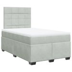 vidaXL Sommier à lattes de lit et matelas gris clair 120x190cm velours