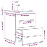 vidaXL Meuble de Lavabo de Salle de Bain Chêne noir 41 x 38 5 x 48 cm