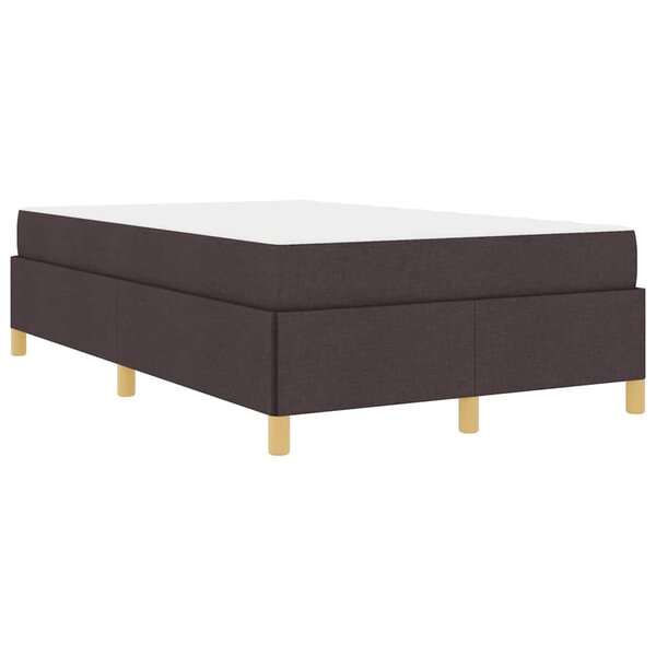 vidaXL Lit à ressorts Blanc et Marron foncé 120 x 200 cm Polyester