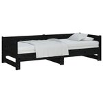 vidaXL Lit coulissant sans matelas noir 2x(90x190) cm