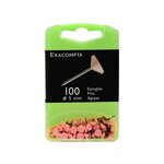 Exacompta - boîte de 100 épingles à tête plate 5mm rose