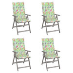 vidaXL Chaises inclinables de jardin lot de 4 et coussins Bois acacia