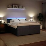 vidaXL Sommier à lattes de lit et matelas Gris foncé 200x200cm Velours
