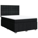 vidaXL Sommier à lattes de lit avec matelas Noir 160x200 cm Tissu