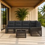 vidaXL Ensemble de canapé de jardin 6 pc Gris et Gris foncé polyrotin