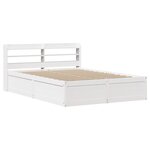 vidaXL Cadre de lit avec tête de lit blanc 120x190 cm bois pin massif