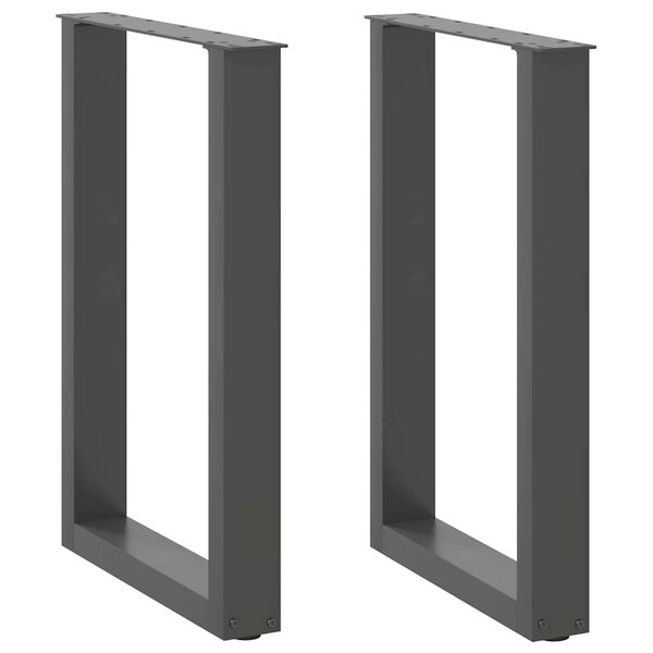 vidaXL Pieds de table à manger en U 2 pièces Anthracite 50 x (72-73) cm Acier
