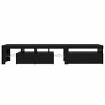 Cabinets TV vidaXL 2 Pièces avec lumières LED Chêne noir Bois d'ingénierie