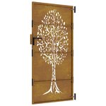 vidaXL Portail de jardin 85x175 cm acier corten conception de l'arbre