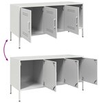 vidaXL Meuble TV blanc 100 5x39x50 5 cm acier