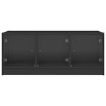 vidaXL Table basse avec portes en verre noir 102x50x42 cm