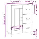 vidaXL Buffet blanc 69 5x34x90 cm bois d'ingénierie