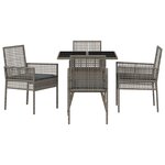 vidaXL Ensemble de Salle à Manger de Jardin 5 Pièces Gris Poly Rattan