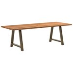 vidaXL Table à manger marron clair bois de chêne massif rectangulaire