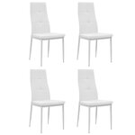 vidaXL Chaises à manger lot de 4 blanc similicuir