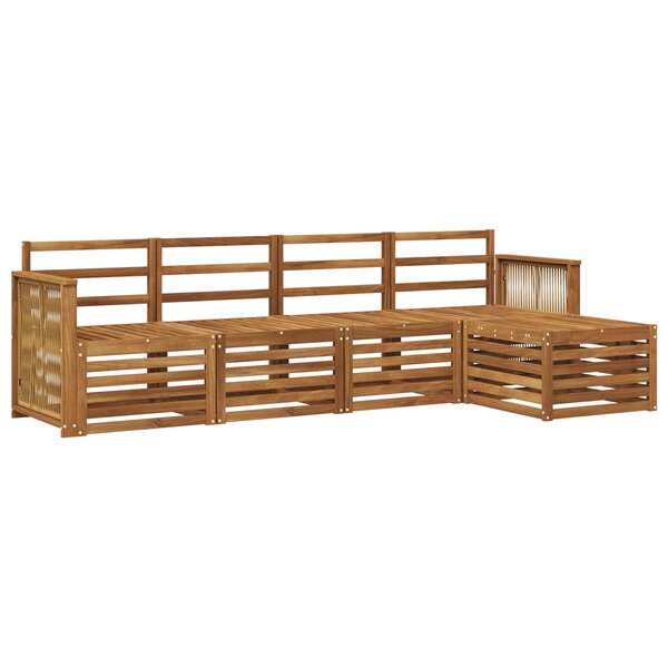vidaXL Ensemble de canapés d'extérieur 5 Pièces Naturel