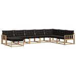 vidaXL Ensemble de canapés d'extérieur 8 Pièces Blanc et noir
