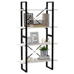 vidaXL Bibliothèque à 4 niveaux Blanc 80x30x140 cm Bois de pin massif