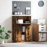 vidaXL Bureau d'écriture chêne fumé Chêne fumé Bois d'ingénierie Standard