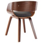 vidaXL Chaises à manger lot de 6 gris bois courbé et tissu