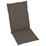 vidaXL Chaises de jardin lot de 4 avec coussins taupe Bois teck solide