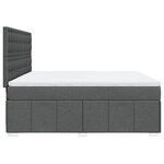vidaXL Sommier à lattes de lit avec matelas Gris foncé 180x200cm Tissu