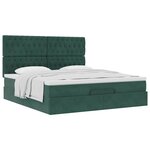 VidaXL Cadre de lit ottoman avec matelas vert foncé 180x200cm velours