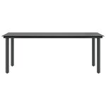 vidaXL Ensemble à manger de jardin coussins 9Pièces noir poly rotin verre