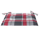 vidaXL Chaises de jardin lot de 2 avec coussins à carreaux rouge Teck