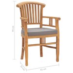 Vidaxl ensemble de salle à manger de jardin 3 pièces avec coussins teck