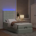 vidaXL Cadre de lit ottoman et matelas gris clair 100x200 cm velours