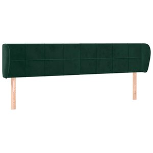 vidaXL Tête de lit avec oreilles Vert foncé 203x23x78/88 cm Velours