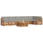 vidaXL Ensemble de canapés d'extérieur 7 Pièces Gris Naturel et Clair