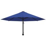 vidaXL Parasol mural avec mât métallique 300 cm Bleu