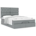 VidaXL Cadre de lit ottoman et matelas gris clair 140x200 cm tissu