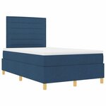 vidaXL Lit à ressorts avec matelas Bleu 120 x 190 cm tissu