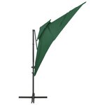 vidaXL Parasol déporté à double toit Vert 250x250 cm