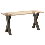 vidaXL Pieds de table à manger en forme de X  2 pièces  acier naturel  50 x (72-73) cm