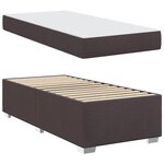 vidaXL Cadre de lit avec matelas Marron foncé 90 x 190 cm tissu