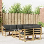 vidaXL Ensemble de canapés d'extérieur 9 Pièces Blanc et anthracite