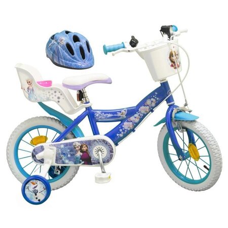 LA REINE DES NEIGES Vélo 12 + Casque - Enfant fille - Bleu et blanc - La  Poste