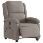 vidaXL Fauteuil de massage inclinable électrique Taupe Tissu