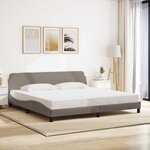vidaXL Cadre de lit Dover taupe 200x200 cm tissu