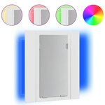 vidaXL Armoire à miroir de bain à LED Blanc brillant Acrylique