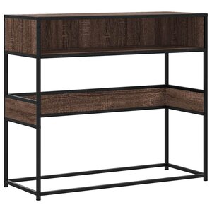 vidaXL Table console chêne marron 90x35x80 cm bois d'ingénierie
