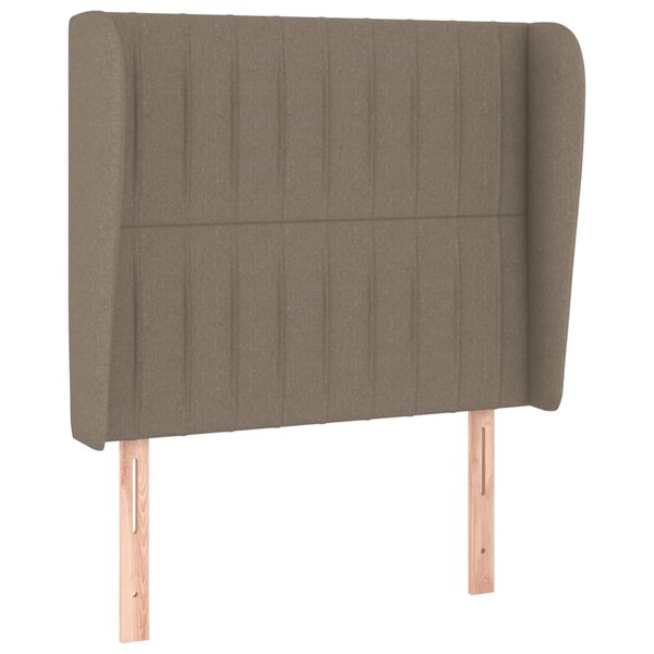 vidaXL Tête de lit avec oreilles Taupe 103x23x118/128 cm Tissu